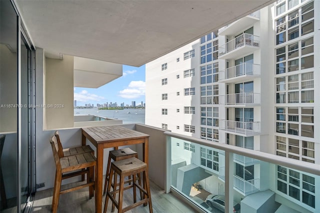 balcony with a city view