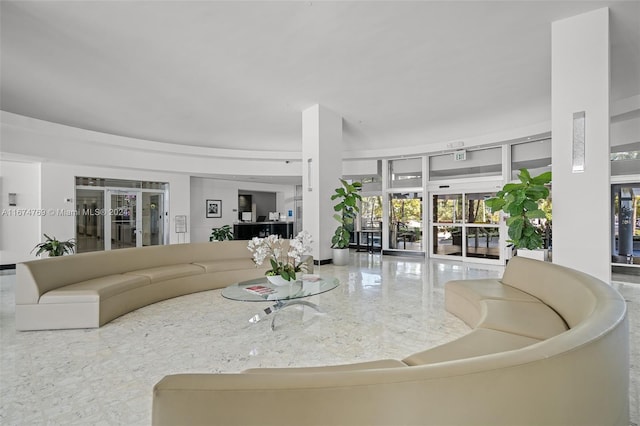 living area featuring a healthy amount of sunlight