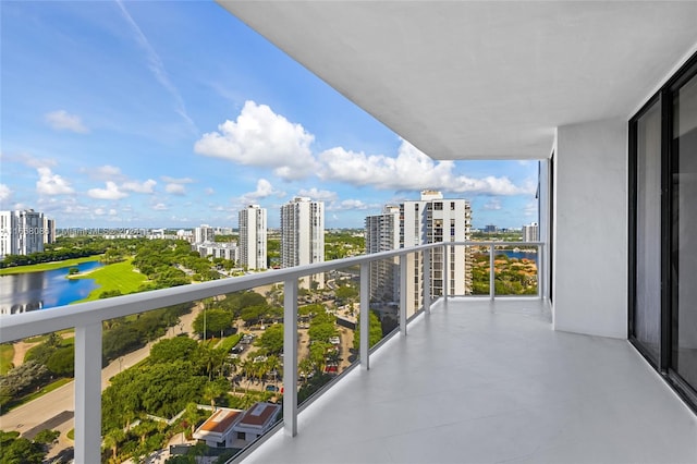 balcony with a water view