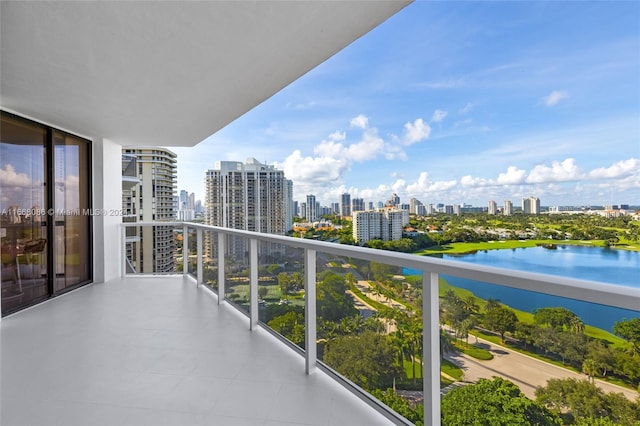 balcony with a water view