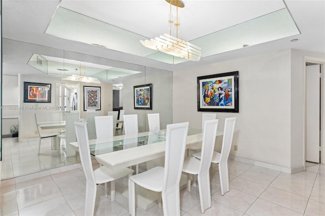 view of tiled dining area