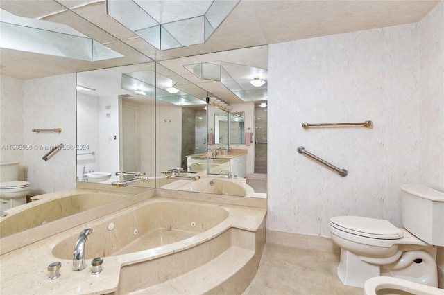 20281 E Country Club Dr Unit 1709, Aventura, FL 33180 - full bathroom with toilet, a bidet, a tub with jets, and vanity