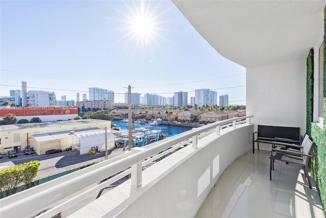 balcony with a water view