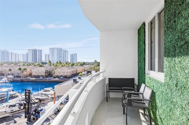 balcony with a water view