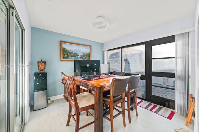 dining area featuring light hardwood / wood-style flooring