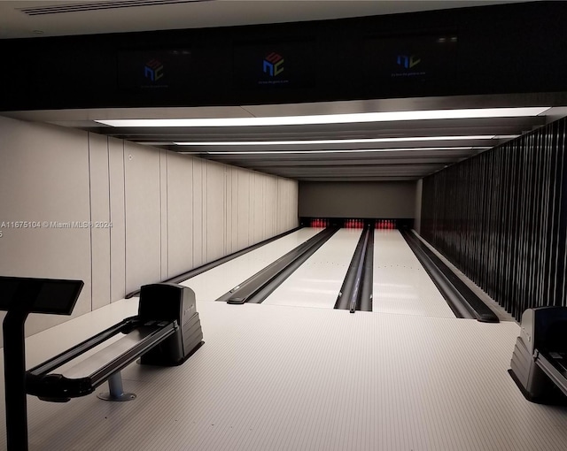 recreation room with bowling