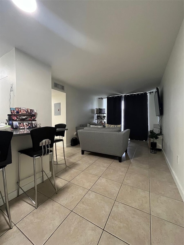 view of tiled living room