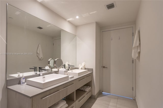 bathroom featuring vanity and tile patterned floors