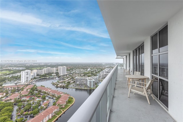 balcony with a water view