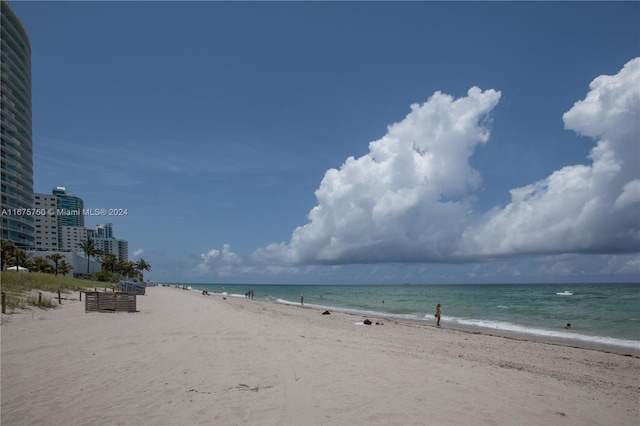 view of water feature featuring a view of the beach