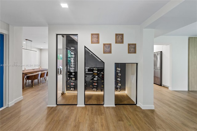 spare room with light wood-type flooring