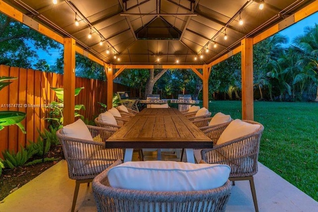 view of patio featuring a gazebo