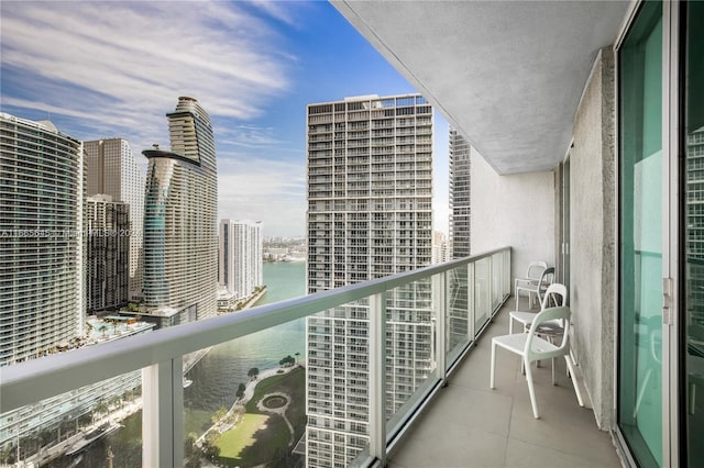 balcony with a water view