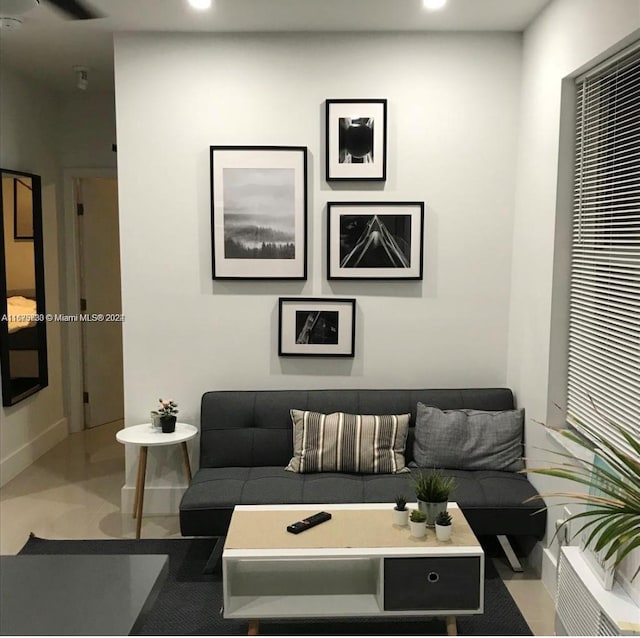 view of tiled living room