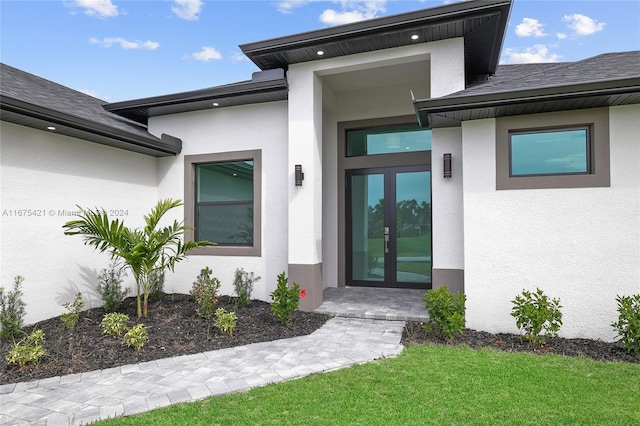 entrance to property with french doors