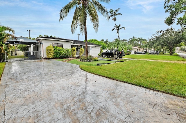 view of front of home with a front yard