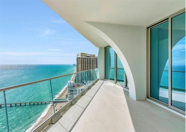 balcony with a water view