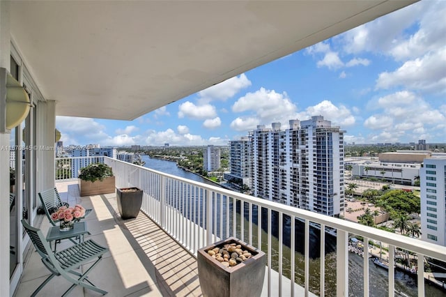 balcony with a water view