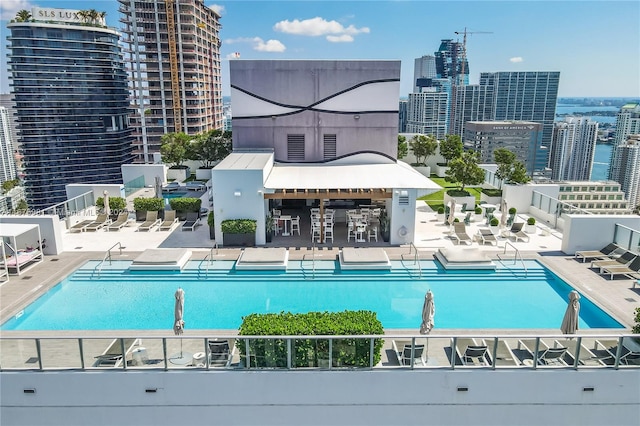 view of pool with a patio