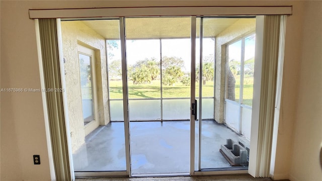 doorway to outside featuring a wealth of natural light