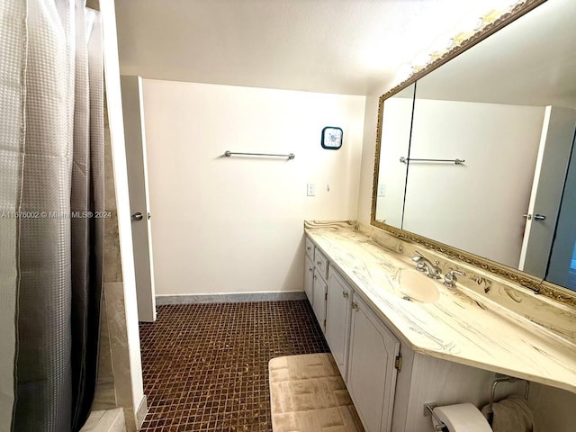 bathroom featuring vanity and tile patterned floors