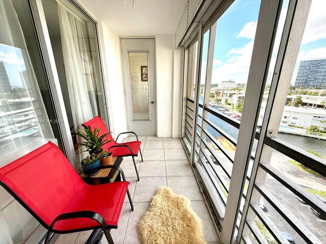 balcony with a water view