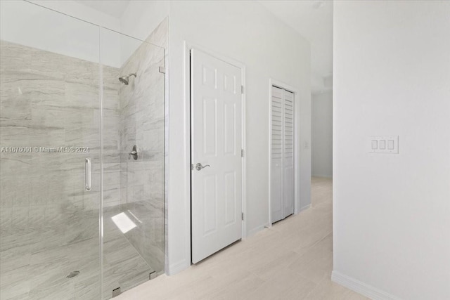 bathroom featuring walk in shower