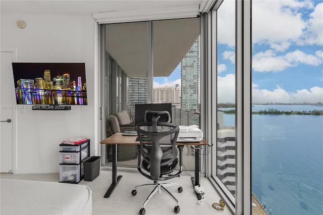 office featuring floor to ceiling windows