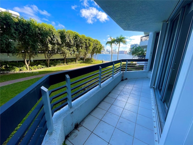 balcony with a water view