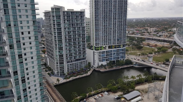 view of city with a water view