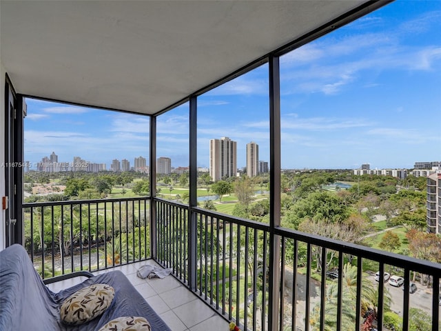 balcony with a view of city