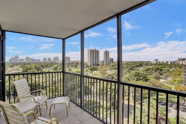 balcony featuring a city view