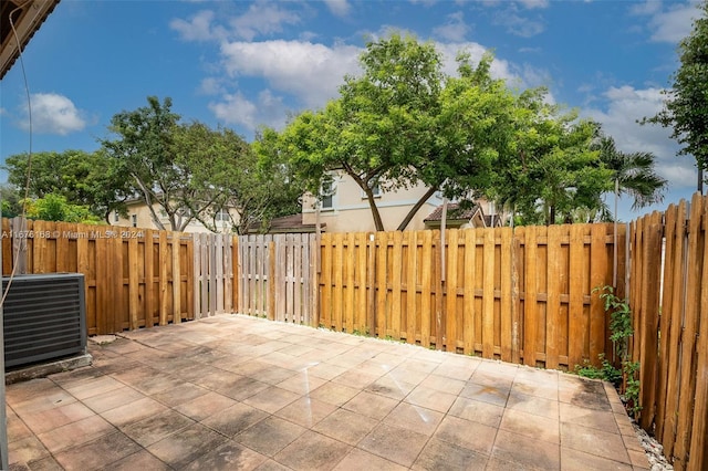 view of patio featuring central air condition unit