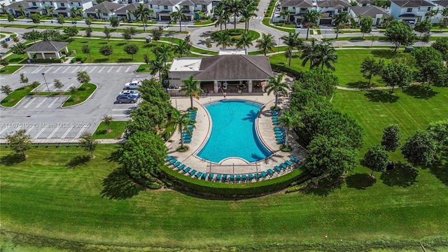 bird's eye view featuring a residential view