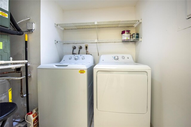 laundry room featuring washing machine and clothes dryer