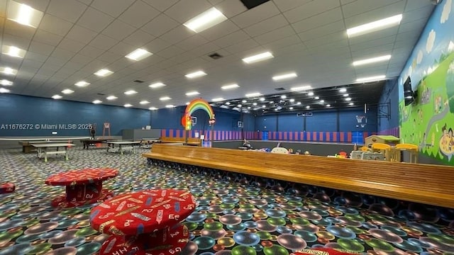 game room featuring carpet floors