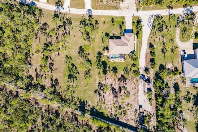 aerial view with a rural view