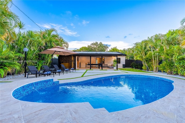 view of pool featuring a patio area