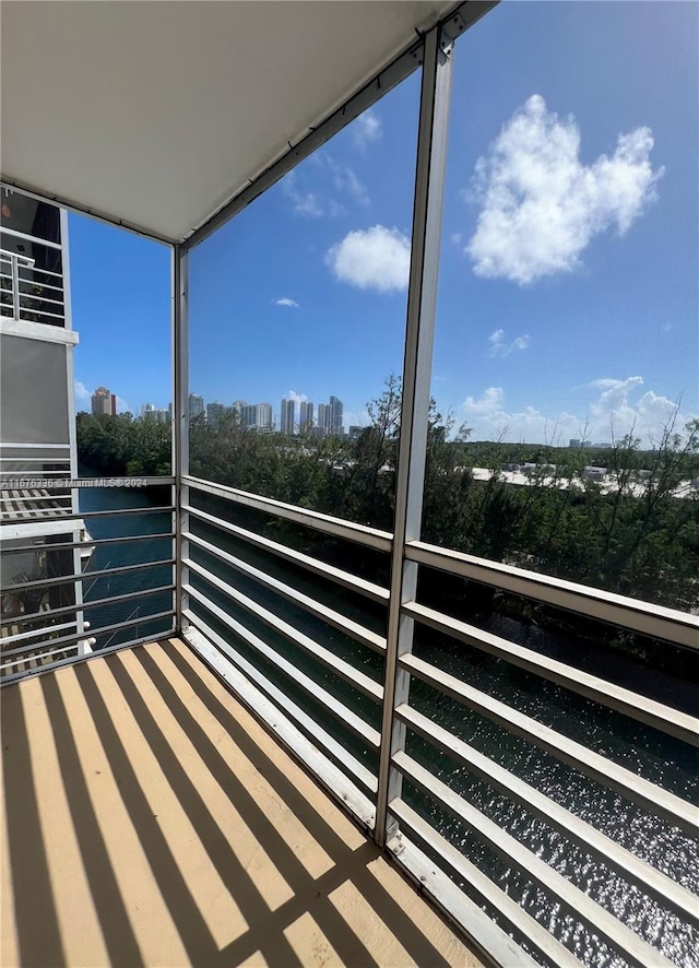 balcony with a city view