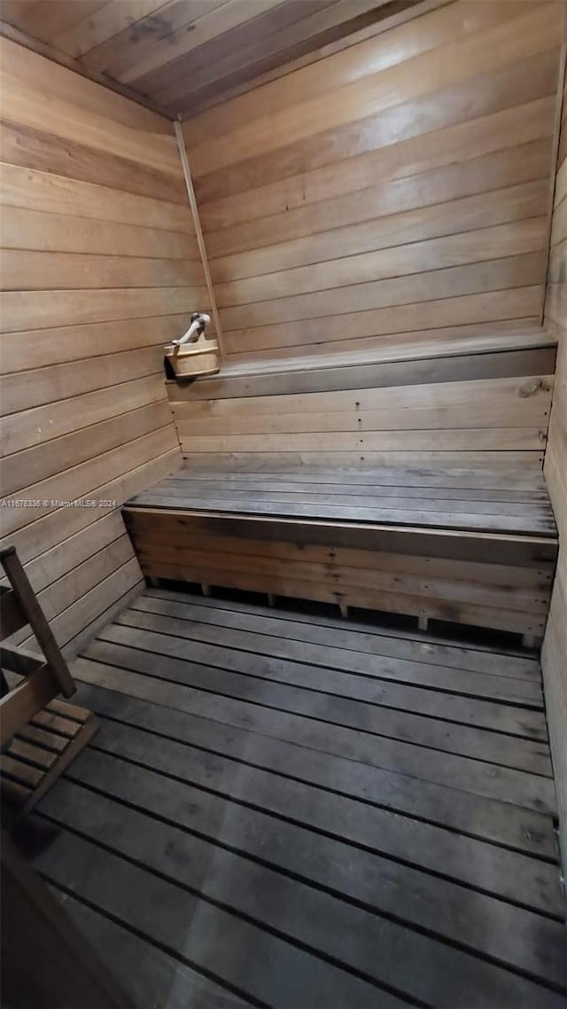 view of sauna