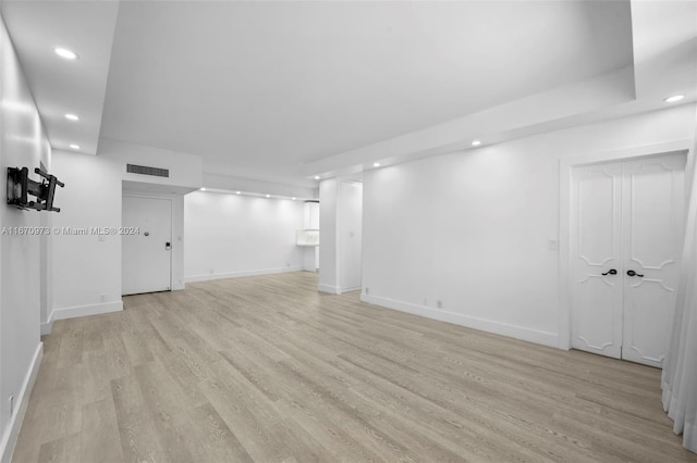 interior space with light hardwood / wood-style flooring