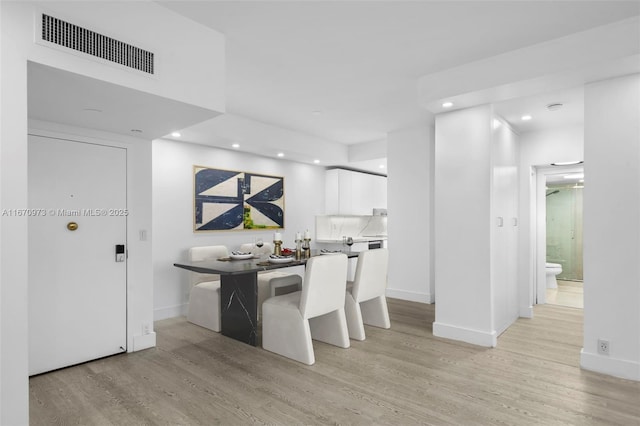 interior space with light hardwood / wood-style flooring