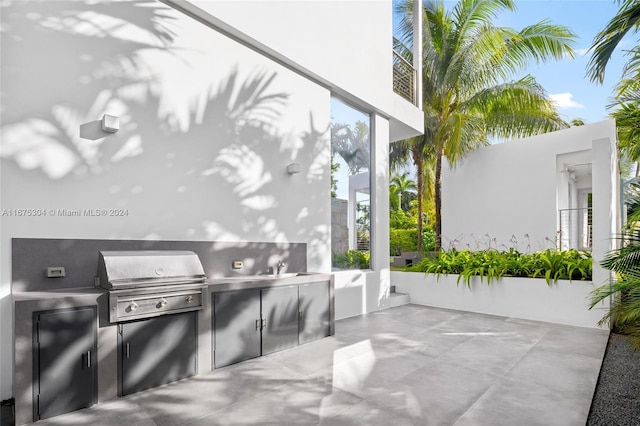 view of patio / terrace featuring area for grilling and an outdoor kitchen