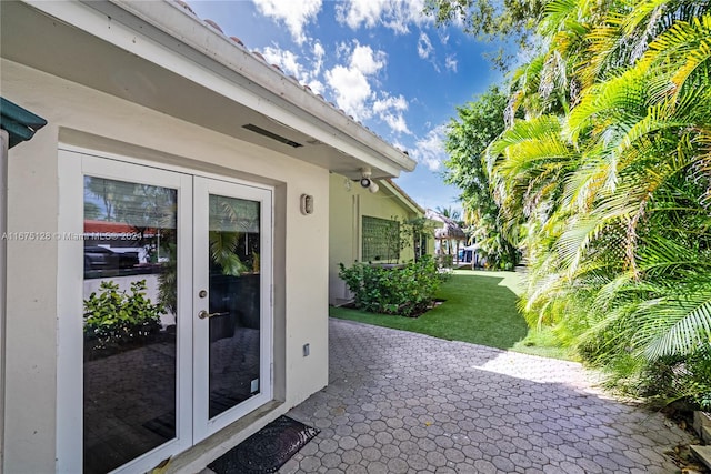 view of patio with french doors