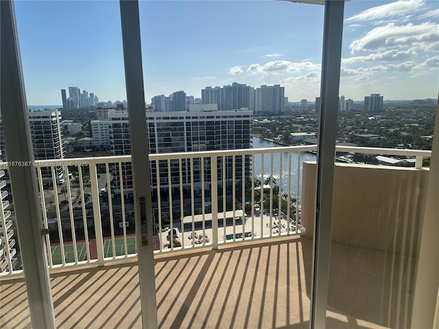 balcony with a water view