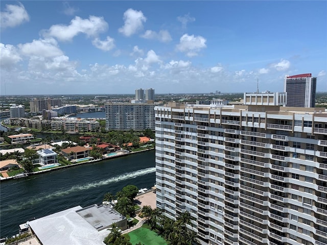 view of city with a water view