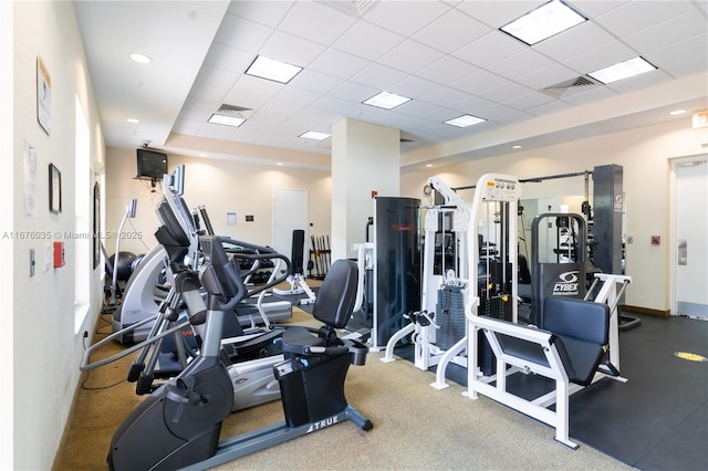 9021 SW 94th St Unit 603, Miami, FL 33176 - workout area featuring a drop ceiling