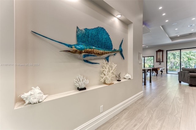 hallway featuring light hardwood / wood-style floors