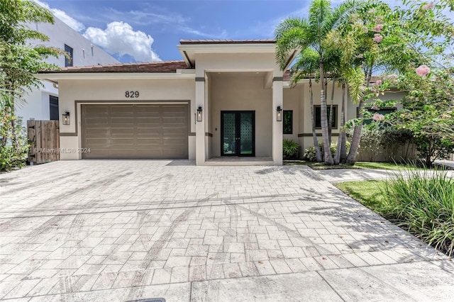 view of front facade with a garage