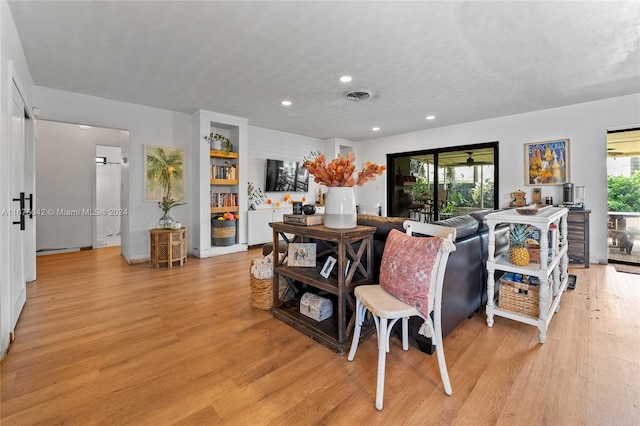 living room with light wood-type flooring